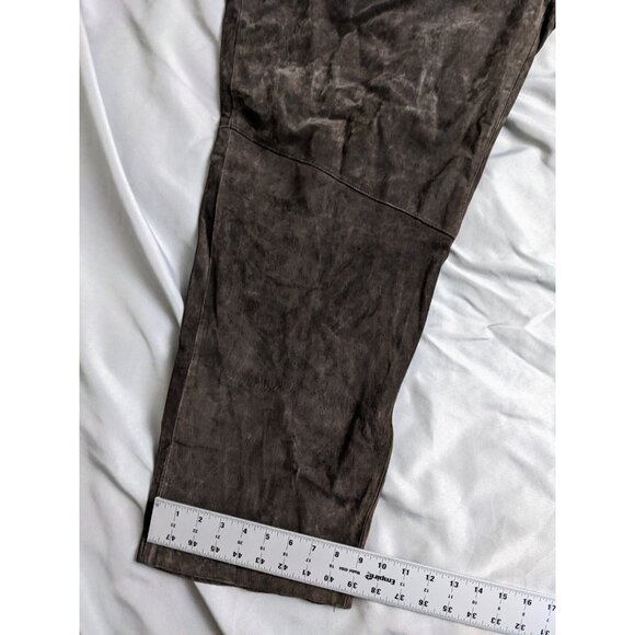 Bagatelle Pants Brown Suede 100% Leather Straight Leg Lined Womens Size 26W - Picture 12 of 12